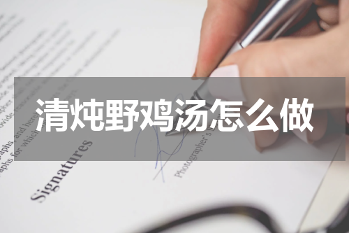 清炖野鸡汤怎么做